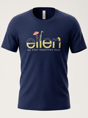 Ellen Show Graphic T Shirt Navy Cotton Tee Unisex Medium TV Show